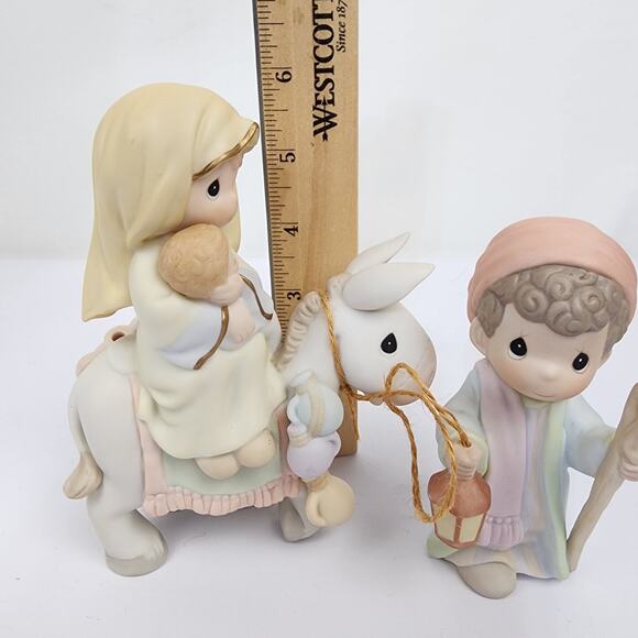 2 Piece Precious Moments Flight Into Egypt 1998 #455970 Joseph Mary Jesus - Picture 11 of 12